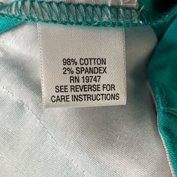 Studio Works Turquoise Blue Capri Cropped  Pants Zip Snap Closure Womens Size 14 - Picture 7 of 7